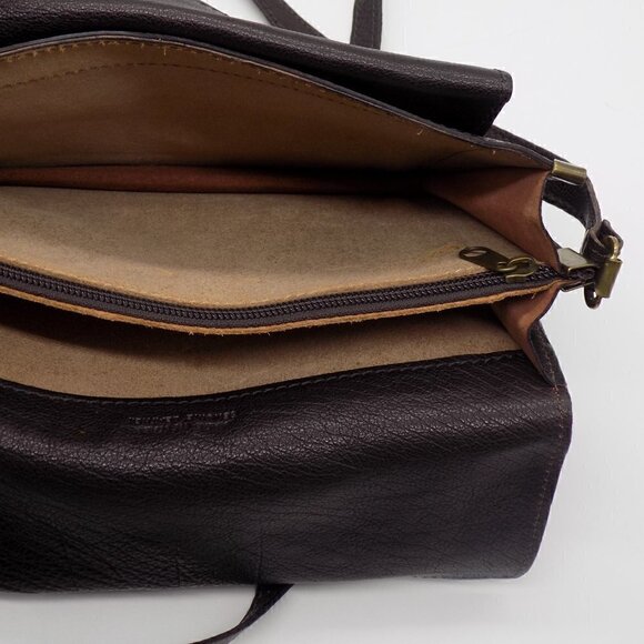 Firenze Crossbody Bag Leather Adjustable Strap Made in Italy Brown - Picture 8 of 10